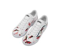 Sneaker DOGO "Ace Low-Top Sneaker The Wise Owl Damen Sneaker", Damen, Gr. 39, Normalschaft, grau (weiß, grau), Lederimitat, Schuhe Sneaker, Handgefertigt (28753655-39) weiß, grau