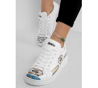Sneaker DOGO "Ace Low-Top Sneaker The Wise Owl Damen Sneaker", Damen, Gr. 40, Normalschaft, weiß, Lederimitat, Schuhe Sneaker, Handgefertigt (33320320-40) weiß