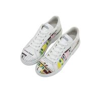 Sneaker DOGO "Ace Low-Top Sneaker The Wise Owl Damen Sneaker", Damen, Gr. 40, Normalschaft, weiß, Lederimitat, Schuhe Sneaker, Handgefertigt (57945927-40) weiß