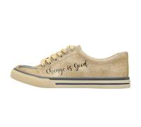 Sneaker DOGO "Classic Schnürsneaker Change Is Good Damen Sneaker", Damen, Gr. 39, Normalschaft, beige (natur), Lederimitat, Schuhe Skaterschuh Sneaker low, Handgefertigt (65021920-39) natur