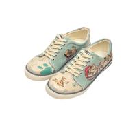 Sneaker DOGO "Classic Schnürsneaker Spirit Animal Damen Sneaker, Classic", Damen, Gr. 38, Normalschaft, blau, Lederimitat, Schuhe Sneaker, Handgefertigt (91255525-38) blau