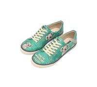 Sneaker DOGO "Classic Schnürsneaker Spirit Animal Damen Sneaker, Classic", Damen, Gr. 38, Normalschaft, grün, Lederimitat, Schuhe Sneaker, Handgefertigt (13256516-38) grün