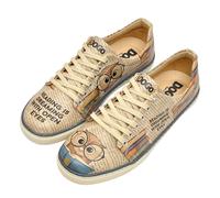 Sneaker DOGO "Classic Schnürsneaker The Wise Owl Damen Sneaker", Damen, Gr. 39, Normalschaft, bunt (natur), Lederimitat, Schuhe Skaterschuh Sneaker low, Handgefertigt (93399130-39) natur