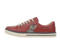 Sneaker DOGO "Classic Schnürsneaker Tom & Jerry Damen Sneaker", Damen, Gr. 38, Normalschaft, rot, Lederimitat, Schuhe Sneaker, Handgefertigt (74035825-38) rot