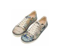 Sneaker DOGO "Classic Schnürsneaker Watercolor And Sailors Damen Sneaker", Damen, Gr. 38, Normalschaft, bunt (natur), Lederimitat, Schuhe Skaterschuh Schnürschuh Sneaker low, Handgefertigt (28772155-3