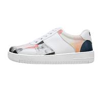 Sneaker DOGO "Dice Low-Top Sneaker Geometric Shapes Damen Sneaker", Damen, Gr. 39, Normalschaft, weiß, Lederimitat, Schuhe Sneaker, Handgefertigt (20257736-39) weiß