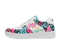 Sneaker DOGO "Pop the Art" Gr. 38, Normalschaft, bunt (weiß) Damen Schuhe Sneaker low Schnürschuh Skaterschuh Vegan (69026334-38)