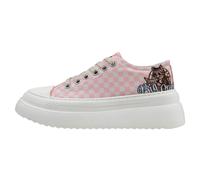 Sneaker DOGO "Freya Low-Top Sneaker Big Steps Cat Damen Sneaker", Damen, Gr. 38, Normalschaft, rosa (weiß), Textil, Schuhe Sneaker, Handgefertigt (49578118-38) weiß