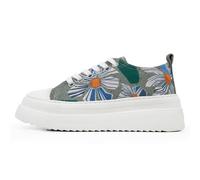 Sneaker DOGO "Freya Low-Top Sneaker Origami Bloom Damen Sneaker", Damen, Gr. 38, Normalschaft, grau, Textil, Schuhe Sneaker, Handgefertigt (70769715-38) grau