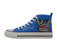 Sneaker DOGO "Lyra High-Top Sneaker Meow Attack", Damen, Gr. 38, Normalschaft, blau, Textil, Schuhe Sneaker, Handgefertigt (36833757-38) blau