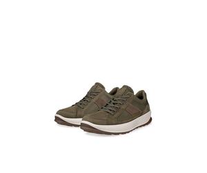 Sneaker ECCO "Byway", Herren, Gr. 43, khaki, Leder, Textil, Schuhe Sneaker, Halbschuh, Freizeitschuh, Schnürschuh mit softem Schaftrand (17158956-43) khaki