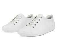 Sneaker ECCO "Soft 2.0", Damen, Gr. 36, silber (weiß, silberfarben), Leder, Schuhe Sneaker, Freizeitschuh, Halbschuh, Schnürschuh mit Retro-Shilouette (26839139-36) weiß, silberfarben