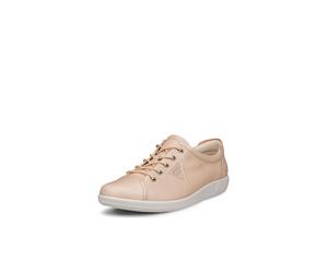 Sneaker ECCO "Soft 2.0", Damen, Gr. 41, natur, Leder, Schuhe Sneaker, Freizeitschuh, Halbschuh, Schnürschuh mit Retro-Shilouette (42510303-41) natur
