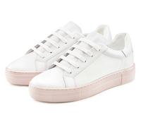 Sneaker ELBSAND Gr. 37, weiß (weiß, rosé) Damen Schuhe Halbschuh Skaterschuh Sneaker low Schnürhalbschuh, Freizeitschuh, Leder, weiches Frottee-Innenfutter (62149206-37)