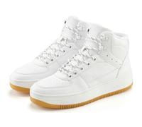 Sneaker ELBSAND "Freizeitschuh, Halbschuh, High Top Sneaker, Turnschuh, Schnürschuh", Damen, Gr. 42, weiß, Obermaterial: 100% Lederimitat. Decksohle: 100% Textilmaterial. Futter: 100% Textilmaterial.