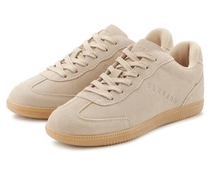 Sneaker ELBSAND "Freizeitschuh, Ledersneaker, Schnürschuh", Herren, Gr. 43, beige, Obermaterial: 93% Rindsleder, 7% Lederimitat. Decksohle: 100% Textilmaterial. Futter: 100% Polyester. Laufsohle: 100%