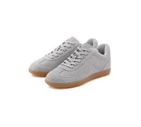 Sneaker ELBSAND "Freizeitschuh, Ledersneaker, Schnürschuh", Herren, Gr. 45, grau (hellgrau), Obermaterial: 93% Rindsleder, 7% Lederimitat. Decksohle: 100% Textilmaterial. Futter: 100% Polyester. Laufs