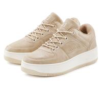 Sneaker ELBSAND "Schnürschuh", Damen, Gr. 42, beige, Obermaterial: 100% Lederimitat. Futter: 100% Textilmaterial. Decksohle: 100% Textilmaterial. Laufsohle: 100% Synthetik, clean, unifarben, Schuhe, F