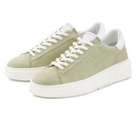Sneaker ELBSAND "Schnürschuh, Turnschuh, Schnürhalbschuh, Freizeitschuh, Ledersneaker", Damen, Gr. 36, grün (lime), Obermaterial: 95% Ziegenleder, 5% Schafsleder. Decksohle: 100% Schafsleder. Futter: