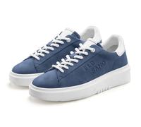 Sneaker ELBSAND "Schnürschuh", Damen, Gr. 40, blau, Obermaterial: 95% Ziegenleder, 5% Schafsleder. Futter: 100% Lederimitat. Decksohle: 100% Schafsleder. Laufsohle: 100% Synthetik, unifarben, casual,