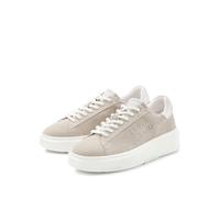 Sneaker ELBSAND "Schnürschuh, Turnschuh, Schnürhalbschuh, Freizeitschuh, Ledersneaker", Damen, Gr. 40, grau (taupe), Obermaterial: 95% Ziegenleder, 5% Schafsleder. Decksohle: 100% Schafsleder. Futter: