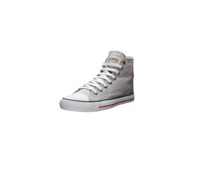 Sneaker ETHLETIC "White Cap Hi Cut", Damen, Gr. 36, grau (mirage grau p, just weiß), Obermaterial: 100% Baumwolle. Futter: 100% Baumwolle. Decksohle: 100% Baumwolle. Sohle: 100% Naturkautschuk, Schuhe