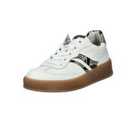 Plateausneaker GABOR "FLORENZ", Damen, Gr. 36, weiß, natur, Kalbsleder, Reptilienprägung, Schuhe Plateausneaker, Freizeitschuh, Halbschuh, Schnürer, im Retrolook, Weite G (=weit) (75307538-36) weiß, n