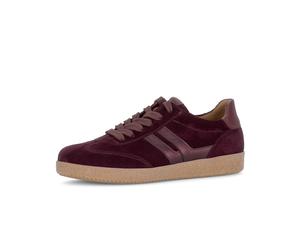 Sneaker GABOR, Damen, Gr. 37,5, mulberry, Veloursleder, Schuhe Sneaker, Freizeitschuh, Halbschuh, Schnürer, Kontrastbesatz in Metallic-Optik (13896233-37,5) mulberry
