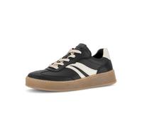 Sneaker GABOR, Damen, Gr. 38,5, schwarz-weiß (schwarz kombiniert), Glattleder, Kalbsleder, Schuhe Sneaker, Freizeitschuh, Halbschuh, Schnürer mit Kontrastbesatz, Weite G (=weit) (18541537-38,5) schwar
