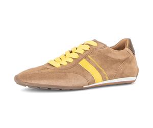 Sneaker GABOR, Damen, Gr. 38, braun kombiniert, Ziegenveloursleder, Schuhe Sneaker, Freizeitschuh, Halbschuh, Schnürer, Kontrastbesatz (20038821-38) braun kombiniert