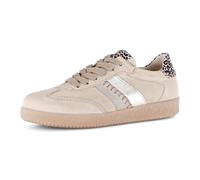Sneaker GABOR, Damen, Gr. 39, beige, leo, Glattleder, Ziegenveloursleder, Schuhe Sneaker, Freizeitschuh, Halbschuh, Schnürschuh mit bunten Kontrastbesätzen (81816416-39) beige, leo