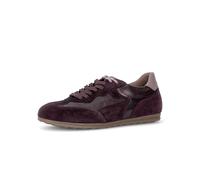 Sneaker GABOR, Damen, Gr. 39, dunkellila, metallicfarben, Glattleder, Veloursleder, Schuhe Sneaker, Schnürschuh, Halbschuh mit modischen Kontrastbesätzen, G-Weite (28850243-39) dunkellila, metallicfar