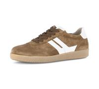 Sneaker GABOR, Damen, Gr. 41, lion, weiß, Glattleder, Veloursleder, Schuhe Sneaker, Freizeitschuh, Halbschuh, Schnürschuh mit gepolstertem Schaftrand (48662723-41) lion, weiß