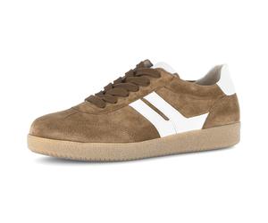 Sneaker GABOR, Damen, Gr. 43, lion, weiß, Glattleder, Veloursleder, Schuhe Sneaker, Freizeitschuh, Halbschuh, Schnürschuh mit gepolstertem Schaftrand (48662723-43) lion, weiß