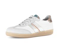 Sneaker GABOR, Damen, Gr. 43, weiß kombiniert, Nappaleder, Veloursleder, Reptilienprägung, Schuhe Sneaker, Freizeitschuh, Halbschuh, Schnürschuh mit bunten Kontrastbesätzen (98518953-43) weiß kombinie