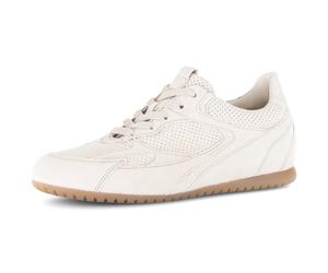 Sneaker GABOR "DAVOS", Damen, Gr. 38, beige, Ziegenveloursleder, Schuhe Sneaker, Freizeitschuh, Halbschuh, Schnürschuh mit Lochmuster, G-Weite (60054119-38) beige