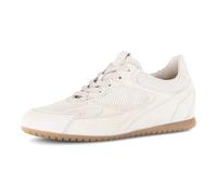 Sneaker GABOR "DAVOS", Damen, Gr. 42, beige, Ziegenveloursleder, Schuhe Sneaker, Freizeitschuh, Halbschuh, Schnürschuh mit Lochmuster, G-Weite (60054119-42) beige