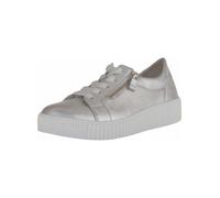 Sneaker GABOR "Gabor Sneaker Leder", Damen, Gr. 38, silber, Leder, Schuhe Sneaker (46749467-38) silber