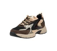 Sneaker GABOR "Gabor Sneaker Leder/Mesh", Damen, Gr. 38, schwarz, braun, Leder, Textil, Schuhe Sneaker (89827925-38) schwarz, braun