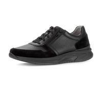 Sneaker GABOR ROLLINGSOFT, Herren, Gr. 8,5 (42,5), schwarz, Nappaleder, Veloursleder, unifarben, Schuhe Sneaker, Komfortschuh, Schnürschuh, Halbschuh im Materialmix, G-Weite (45755858-8,5) schwarz