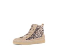 Plateausneaker GABOR, Damen, Gr. 40, sand, leo, Schuhe Plateausneaker, Schnürschuh, Freizeitschuh, High-Top-Sneaker mit Best Fitting (86515551-40) sand, leo