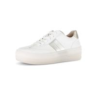 Sneaker GABOR "Sneaker low Materialmix Leder", Damen, Gr. 37,5, creme, Schuhe Sneaker (14596104-37,5) creme