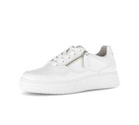 Gabor Damen Low-Top Sneaker, Frauen Halbschuhe,Strassenschuhe,Sportschuhe,Freizeitschuhe,Turnschuhe,Laufschuhe,Weiss/Silber,42.5 EU / 8.5 UK