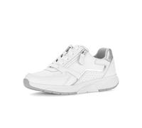 Gabor Damen Low-Top Sneaker, Frauen Sandalen,Passform,Comfort,wechsel-Fussbett,Optifit,breit,Hovercraft,atmungs-aktiv,White/Silver,42.5 EU / 8.5 UK