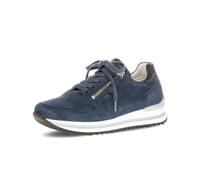 Keilsneaker GABOR "TURIN", Damen, Gr. 43, blau (nachtblau, blau), Ziegenveloursleder, Schuhe Keilsneaker, Freizeitschuh, Halbschuh, Schnürschuh mit leichter Perforierung, Topseller (76486947-43)