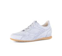 Sneaker GABOR "DAVOS", Damen, Gr. 44, blau, Ziegenveloursleder, Schuhe Sneaker, Freizeitschuh, Halbschuh, Schnürschuh mit Lochmuster, G-Weite (69601314-44) blau