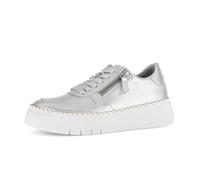 Sneaker GABOR "Sneaker low Effektleder", Damen, Gr. 38,5, silber, Schuhe Sneaker (83706313-38,5) silber