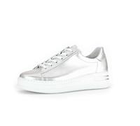 Sneaker GABOR "Sneaker low Effektleder", Damen, Gr. 39, silber, Schuhe Sneaker (74093637-39) silber