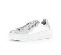 Sneaker GABOR "Sneaker low Effektleder", Damen, Gr. 42, silber, Schuhe Sneaker (44242343-42) silber
