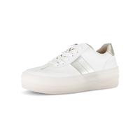 Sneaker GABOR "Sneaker low Materialmix Leder", Damen, Gr. 36, creme, Schuhe Sneaker (14596104-36) creme